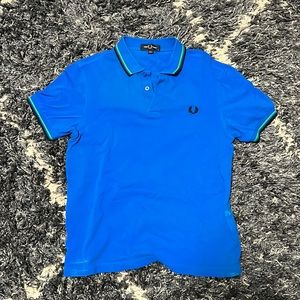 Fred Perry Polo (Blue w/ Ringer Sleeves and Collar)